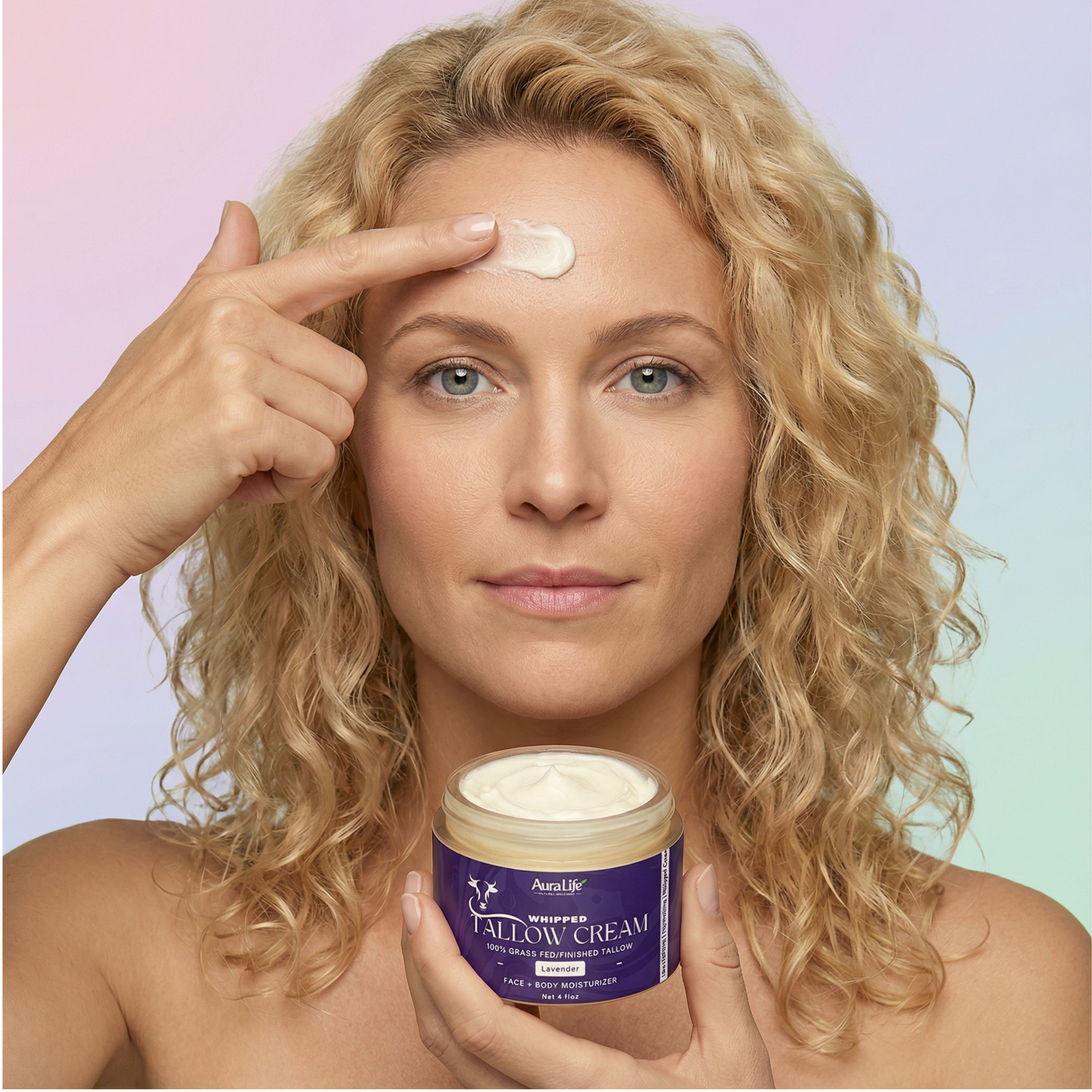 AuraLife Whipped Tallow Skin Care Moisturizer - 100% Grass-Fed Organic Face & Body Lotion 4 oz.
