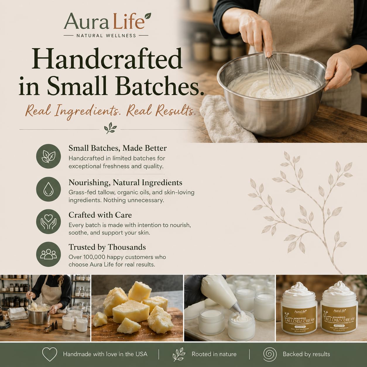 AuraLife Whipped Tallow Cream - Eucalyptus Lemon