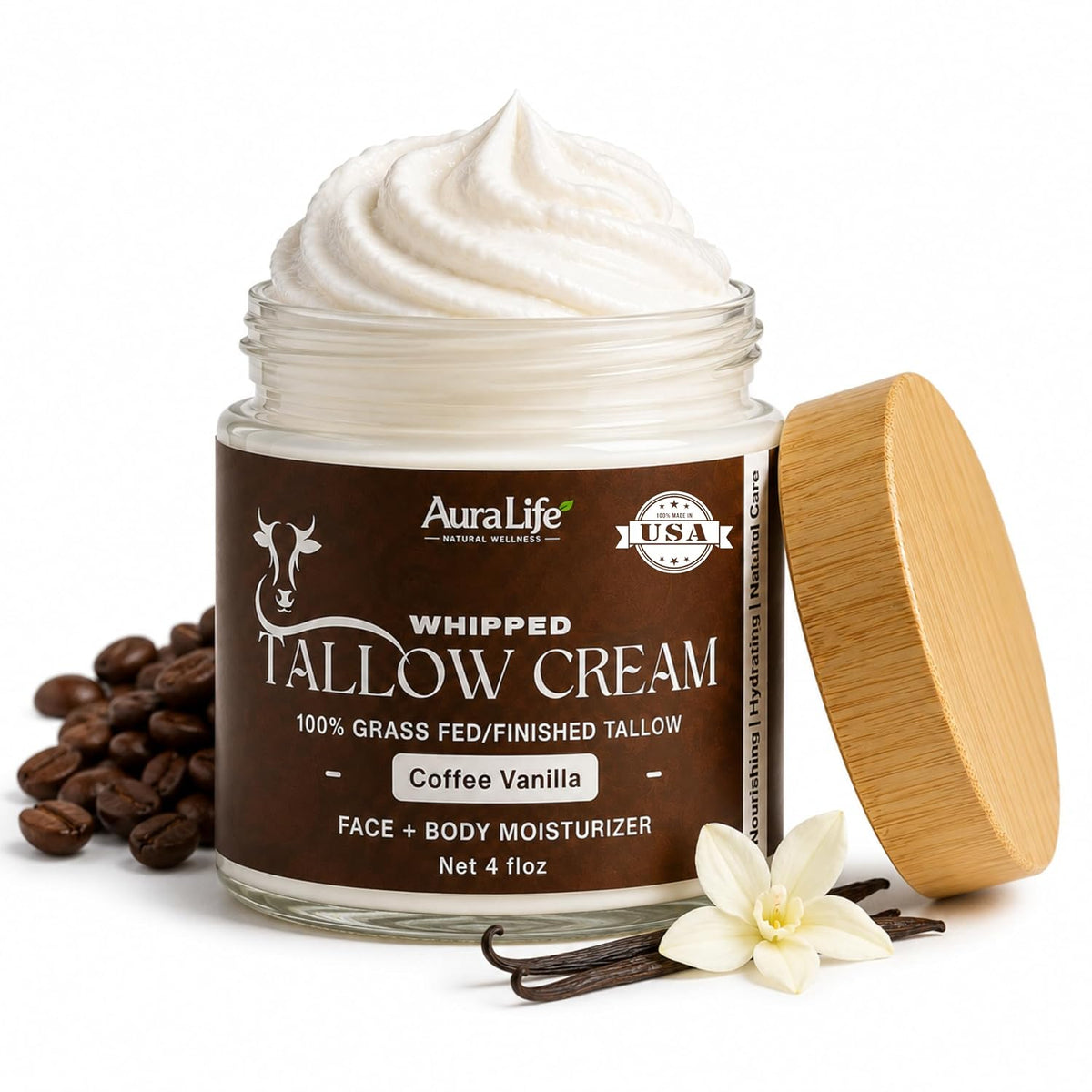 AuraLife Whipped Tallow Cream - Coffee Vanilla
