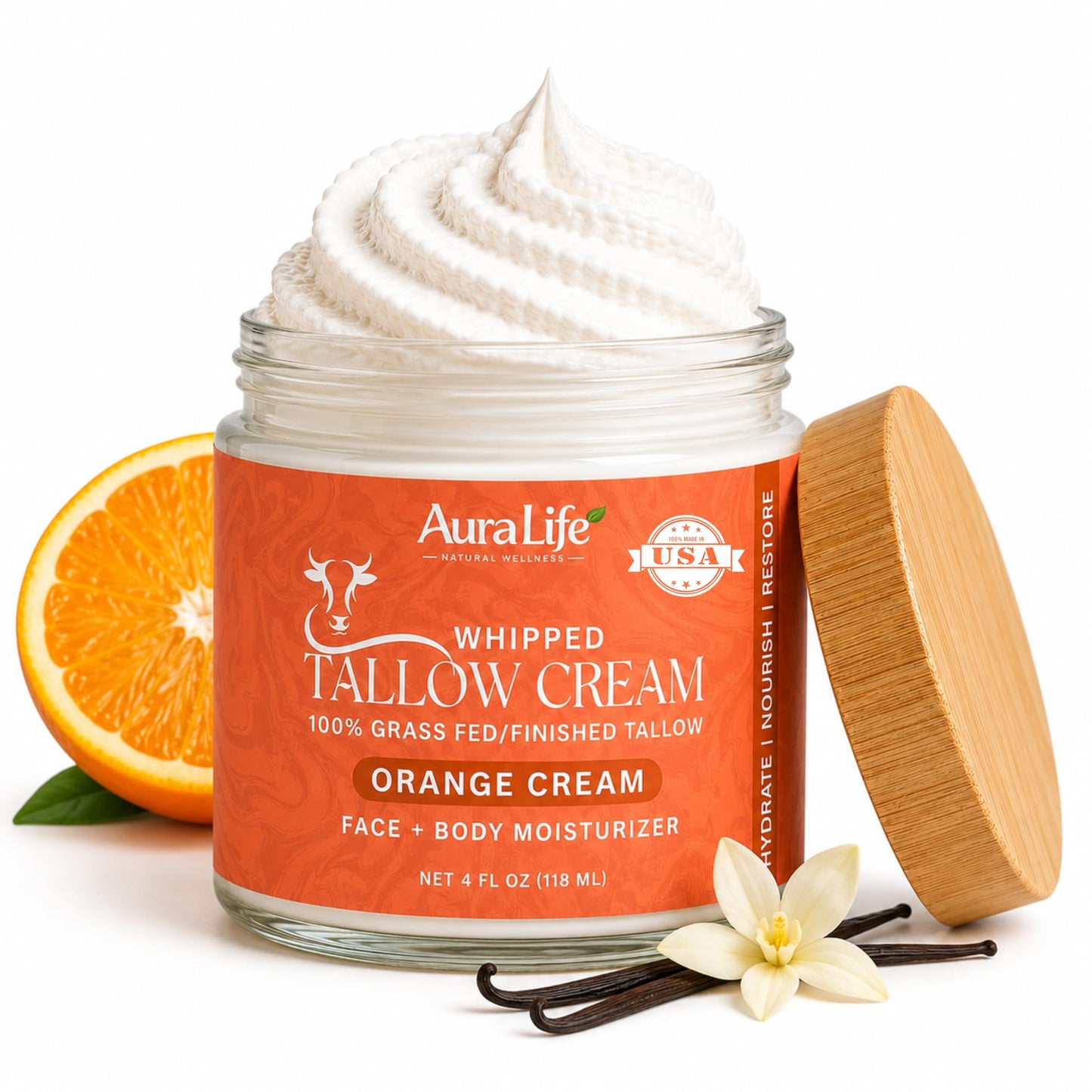 AuraLife Whipped Tallow Cream - Orange Cream
