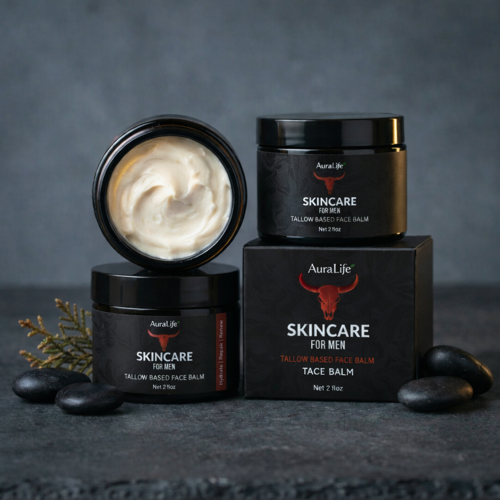 Tallow Face & Body Balm for Men's - Tremella Mushroom + Agarwood