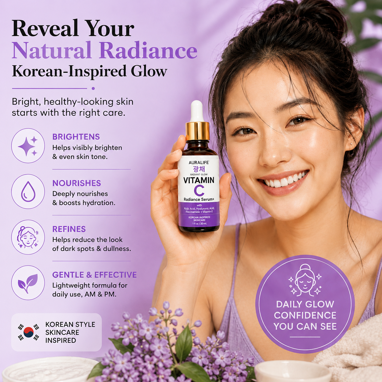 Aura Life Vitamin C Retional Serum+ with Kojic Acid, Niacinamide, Hyaluronic Acid & Vitamin E