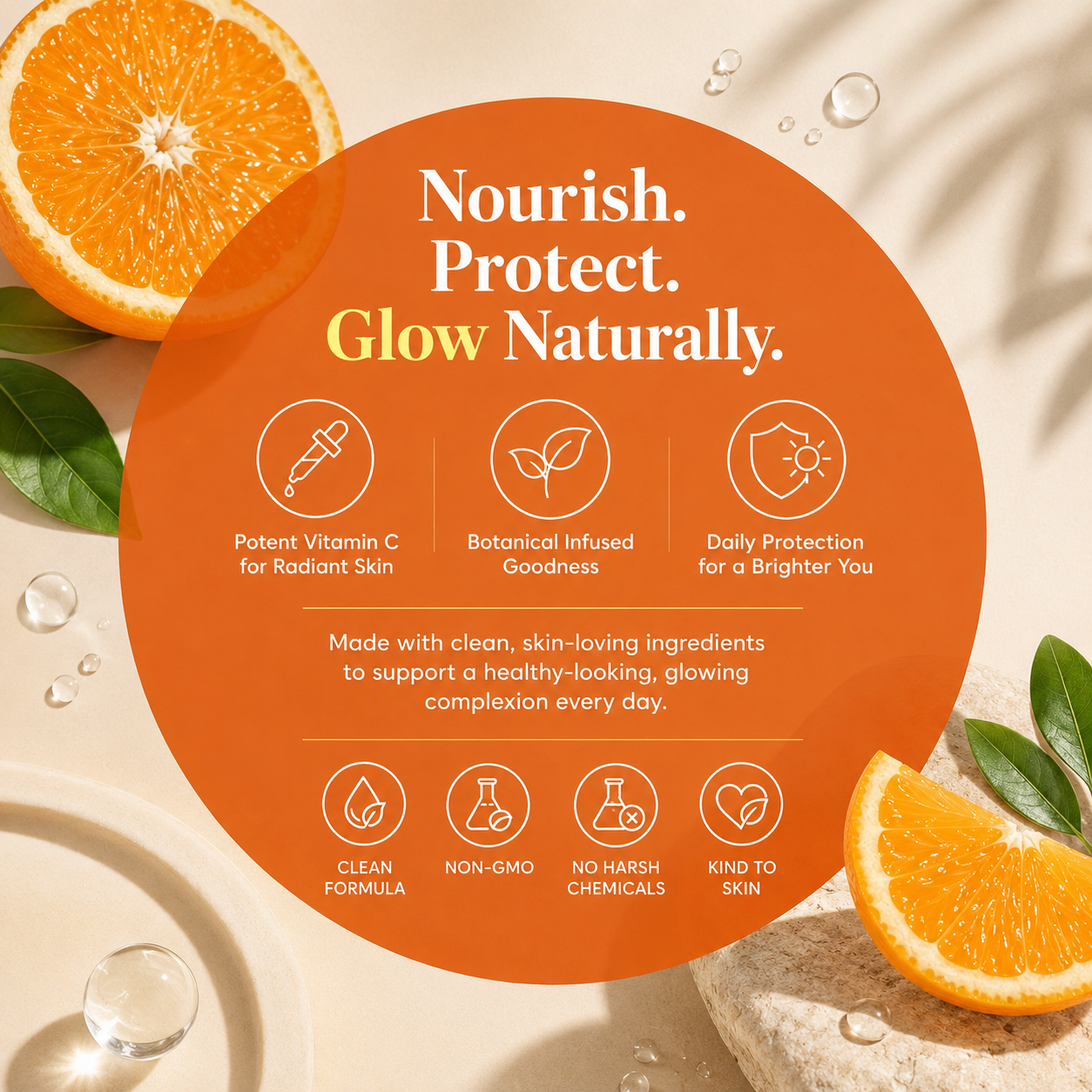 AuraLife Vitamin C Face Serum with Hyaluronic Acid, Vitamin E & Aloe Vera – Brightening Serum for Dark Spots