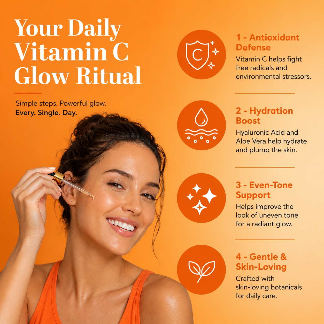 AuraLife Vitamin C Face Serum with Hyaluronic Acid, Vitamin E & Aloe Vera – Brightening Serum for Dark Spots