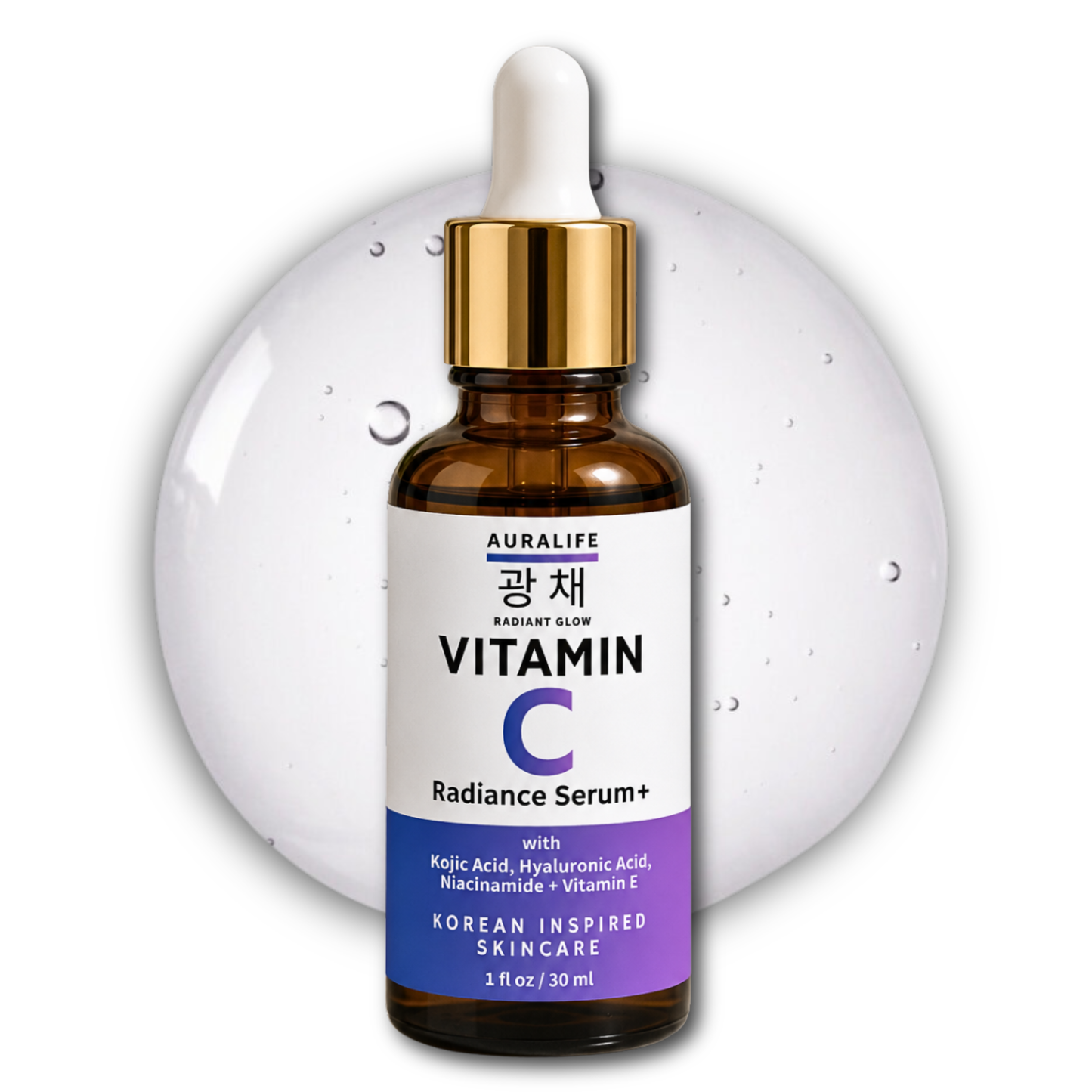 Aura Life Vitamin C Radiance Serum+ with Kojic Acid, Niacinamide, Hyaluronic Acid & Vitamin E