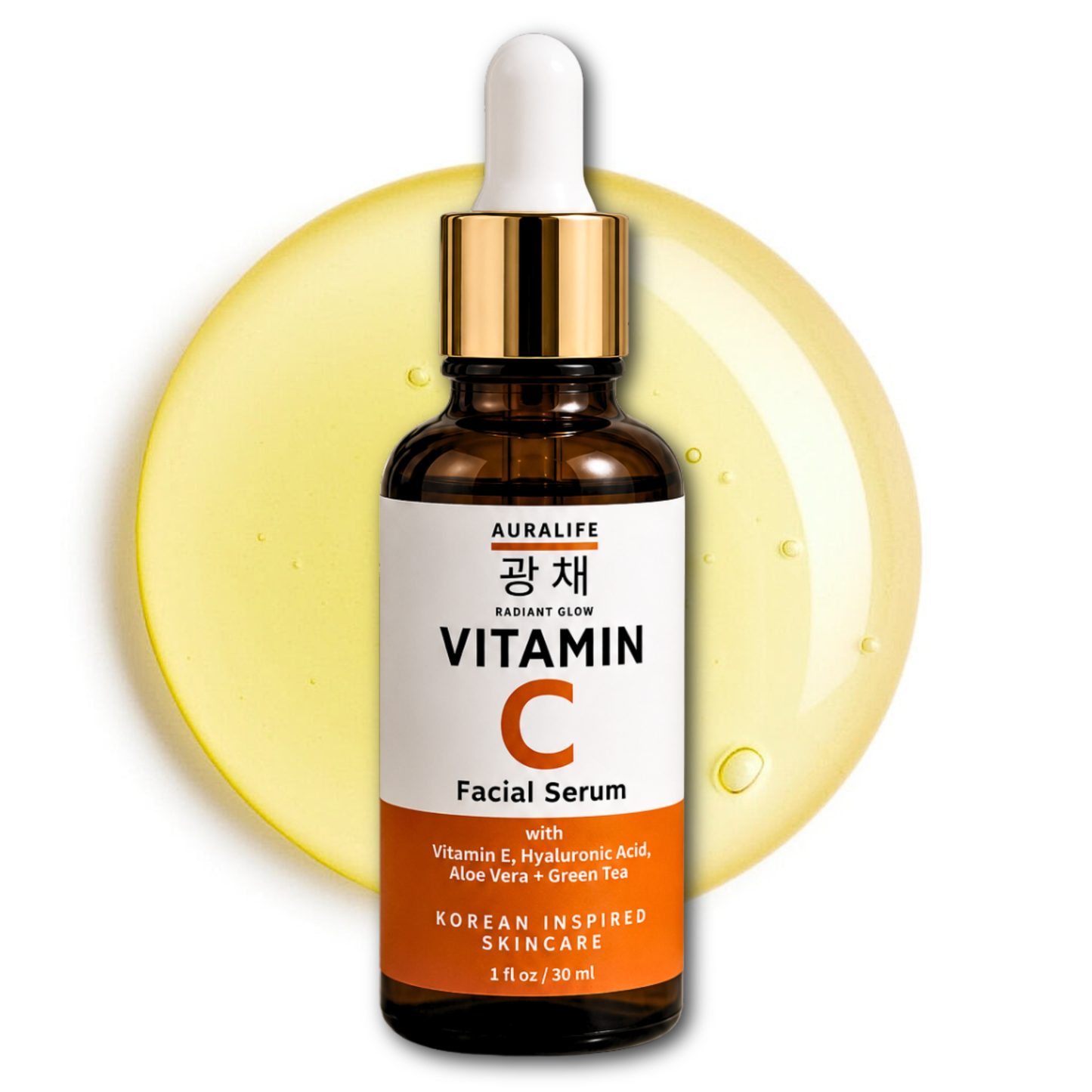 Aura Life Vitamin C Facial Serum+ with Kojic Acid, Niacinamide, Hyaluronic Acid & Vitamin E