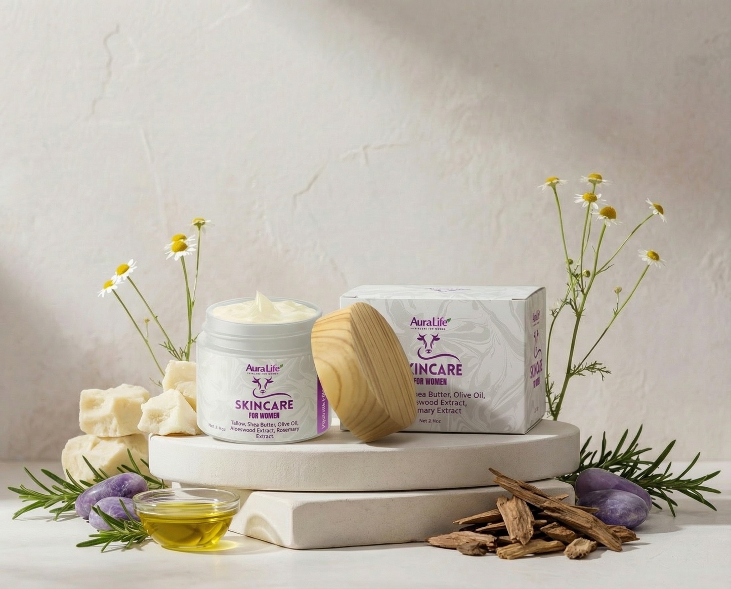 Tallow Face & Body Balm for Women's - Rosemarry + Aloeswood