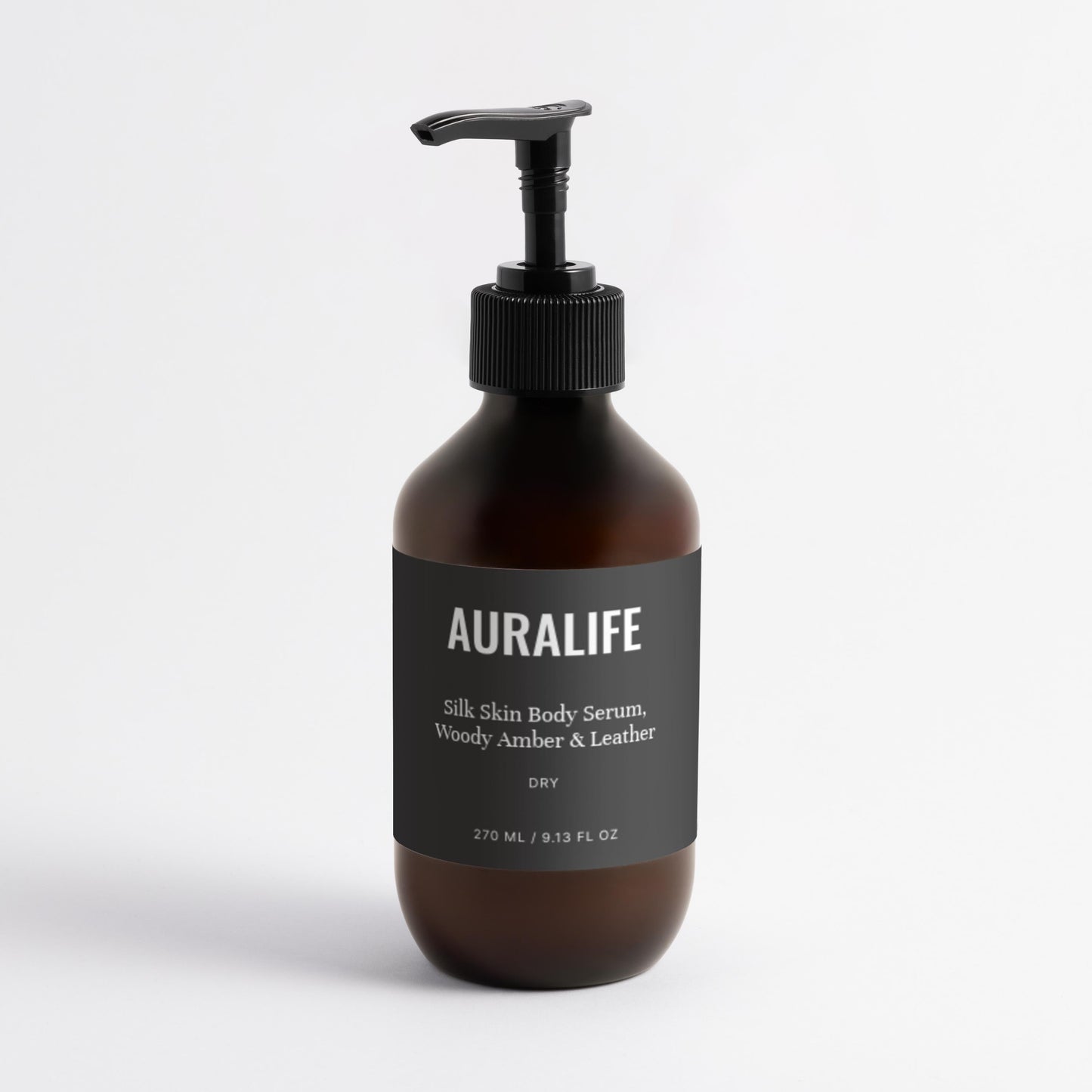Auralife bottle with pump on a white background