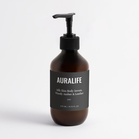 Auralife bottle with pump on a white background